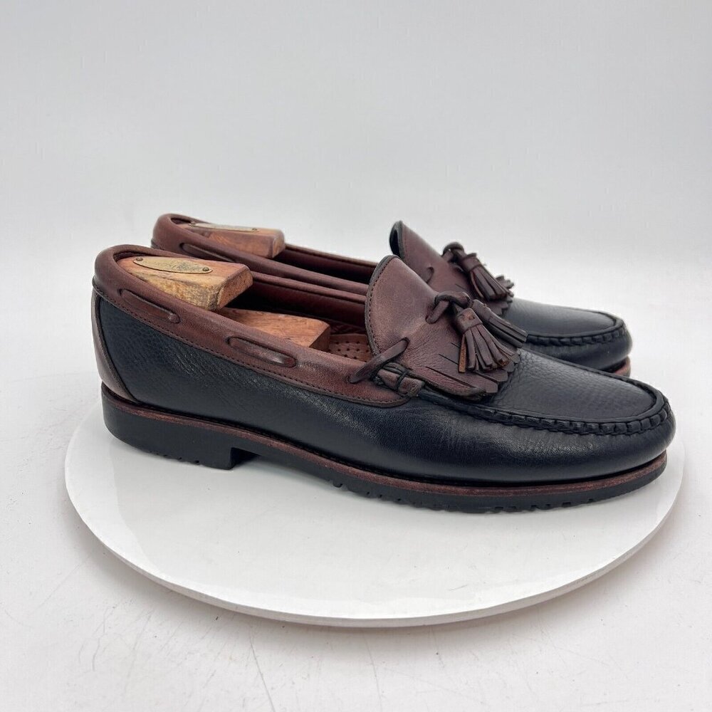 Allen Edmonds Nashua Kiltie Tassel Loafer Size 9.5D Black Brown Leather Dress - Picture 4 of 14